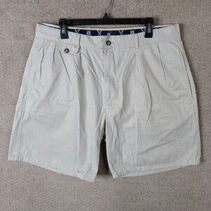 Vintage Givenchy Shorts‎ Mens 40 (36) Beige Chino Pleated Cotton Activewear Golf